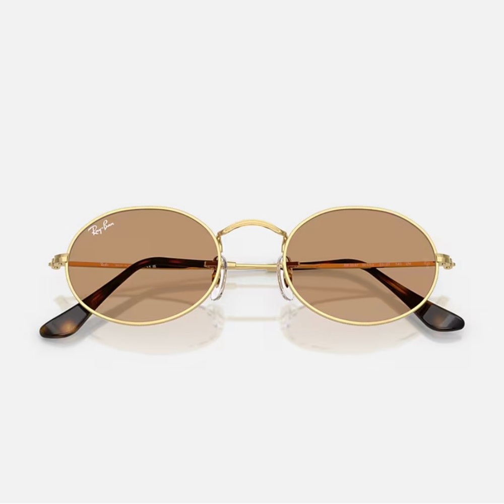 Ray-Ban Oval Metal Summer Capsule Gold Frame with Brown Lens